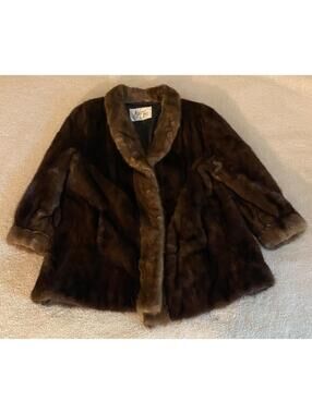 VTG Nigbor Furs MINK Coat American Fur Awards American Ultra Brown 2 Tone USA